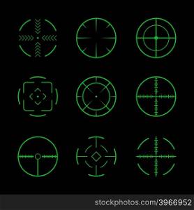 Set of crosshairs target icons.