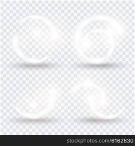 Set of crossing circles on clean transparent background.