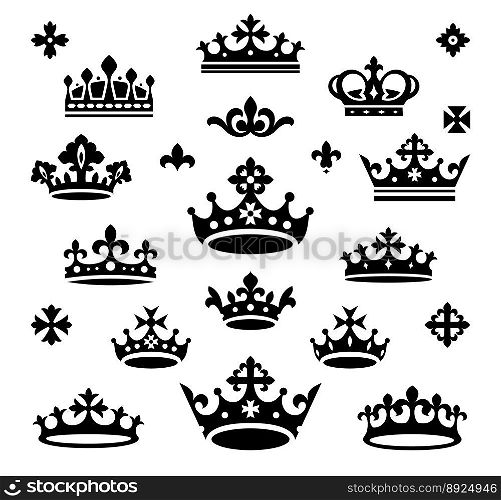Set of crowns vector image