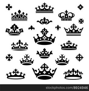 Set of crowns vector image