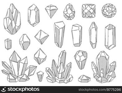 Set of crystals or crystalline minerals. Jewelry precious or semiprecious gem stones.. Set of crystals or crystalline minerals. Jewelry or semiprecious gem stones.