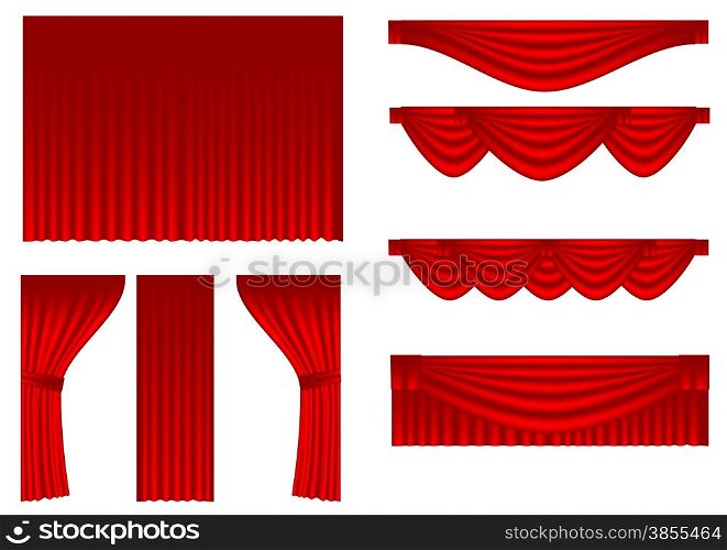 set of curtains isolated on a white backgroound