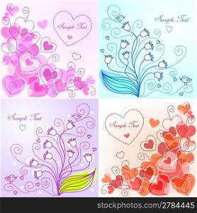 Set of cute floral backgrounds