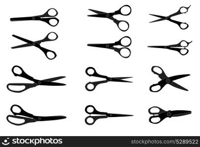Set of Cutting Scissors. Vector Illustration. EPS10. Set of Cutting Scissors. Vector Illustration.