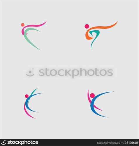 set of Dance logo vector design symbol on gray background