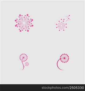 set of Dandelion logo and symbol flower illustration design