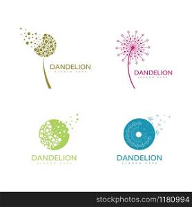Set of Dandelion vector icon design template