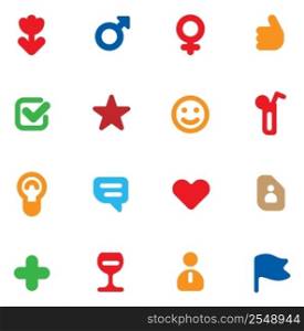 Set of dating and love icons. Vector illustration.