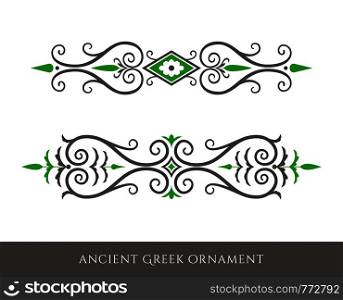 Set of decorative ancient greek seamless ornamental border