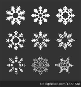 Set Of Decorative Christmas Snowflakes