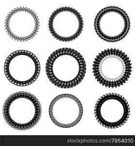 Set of Decorative Circle Frames Isolated on White Backgrond. Circle Frames