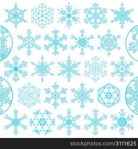 set of decorative snowflakes, vector