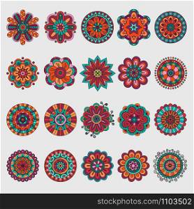 Set of decorative vector floral design elements. Set of floral design elements