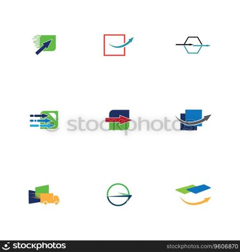 set of Delivery express logo and symbol vector illustration design