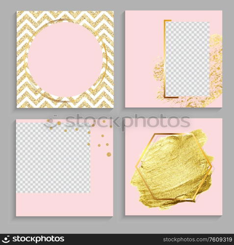 Set of Design backgrounds Template for social media post frame. Vector Illustration EPS10. Set of Design backgrounds Template for social media post frame. Vector Illustration