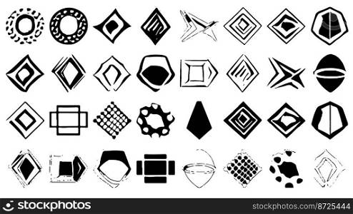 Set of design elements in grunge style. Irregular shapes and rough edges. Clipart for t-shirt or website.. Set of design elements in grunge style. Irregular shapes and rough edges. Clipart for website or t-shirt.