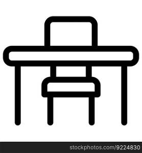 Set of desk and chair for writing