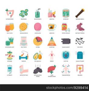 Set of Detoxification thin line icons for any web and app project.