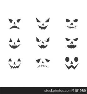 Set of Devil face character happy halloween day
