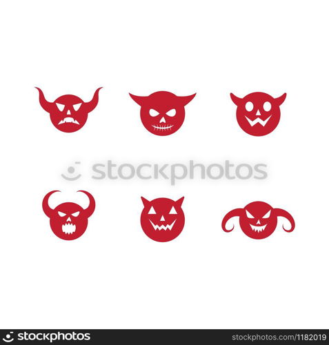 set of Devil logo ilustration vector template