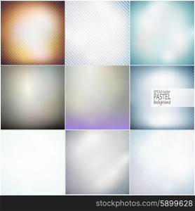Set of diagonal repeat straight stripes textures, pastel background vector.