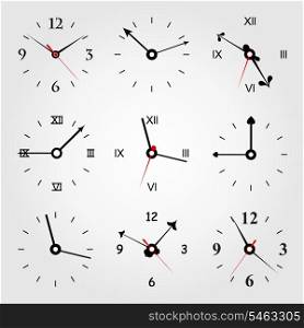 Set of dials of hours. A vector illustration
