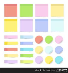 Set of different 3d colored tapes sticky note
