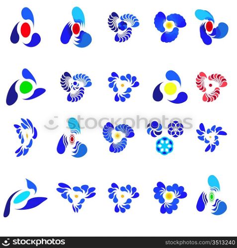 Set of different abstract symbols for design - also as emblem or logo.