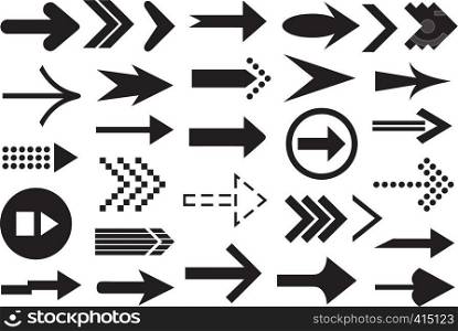Set of different arrows isolated on white