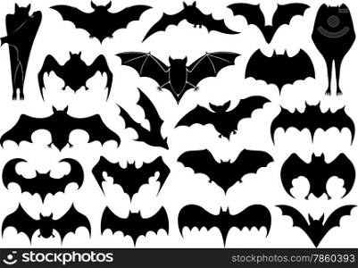Set of different bats isolated on white