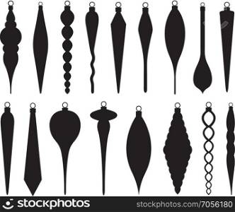 Set of different Christmas decorations isolated on white