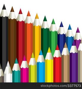 Set of different color pencils