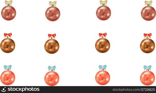 set of different colored Christmas balls