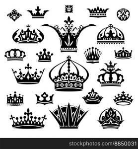 Set of different crowns vector image