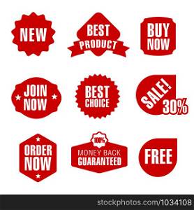 set of different flat advertising and promotion badges, stickers and banners. set of advertising and promotion banners