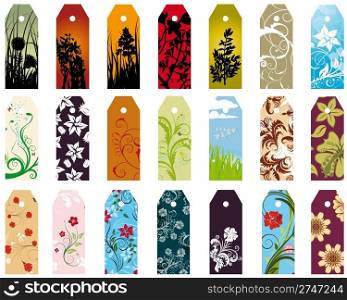 Set of different floral bookmarks for design use