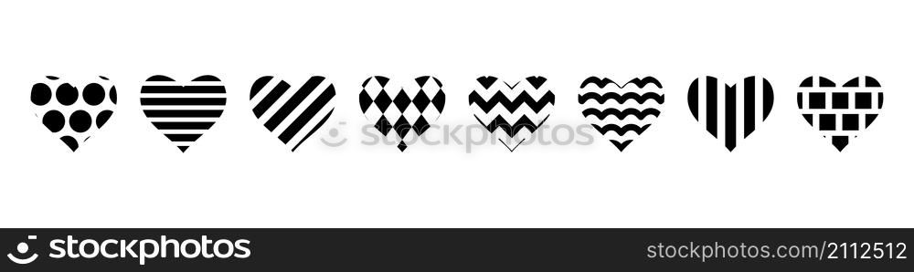 Set of different hearts for Valentine&rsquo;s Day. Element for banner or flyer design.