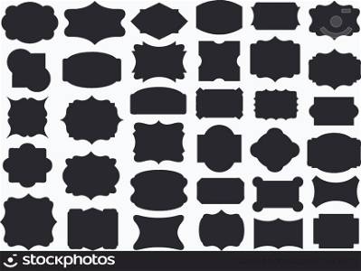 Set of different labels isolated on white