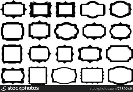 Set of different labels isolated on white