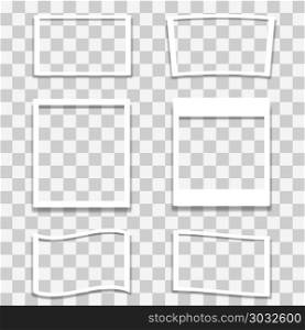 Set of Different Photo Frames. Set of Different Photo Frames Isolated on Checkered Background. Set of Different Photo Frames