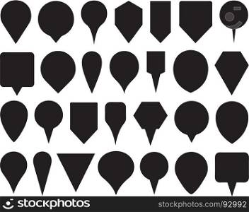 Set of different pointers isolated on white