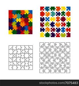 set of different possible elements of the mosaic for making panels, puzzles