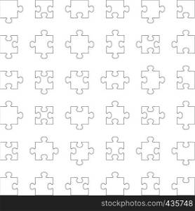 Set of different puzzle pieces isolated on white