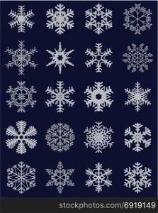 Set of different snowflakes