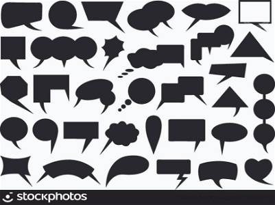 Set of different speech bubbles isolated on white