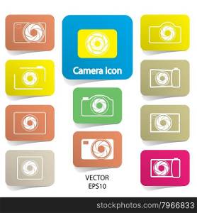 set of digital camera icons, vector illustration&#xA;