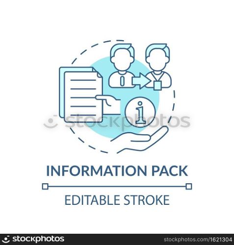 Set of documents giving useful information concept icon. Employee adaptation. Materials for new workers thin line illustration. Vector isolated outline RGB color drawing. Editable stroke. Set of documents giving useful information concept icon