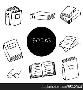 Set of Doodle book collection - vector handdrawn simple illustration.. Set of Doodle book collection - vector handdrawn simple illustration