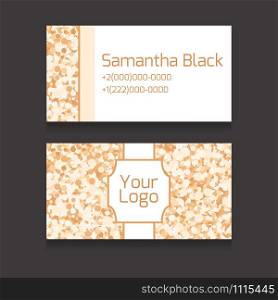 Set of double-sided business card with space for your text and logo with a luxurious background with sparkles for your business