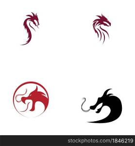 set of Dragon vector icon illustration design logo template